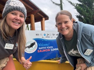 Jess Newley and Shannon Davis at Native Youth Salmon Summit